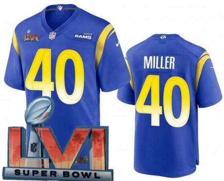 Nike Rams Men & Women & Youth 40 Von Miller Limited Royal 2022 Super Bowl LVI Bound Vapor Jersey,We sell and wholesale Nike Rams Men & Women & Youth 40 Von Miller Limited Royal 2022 Super Bowl LVI Bound Vapor Jersey on line form chian!